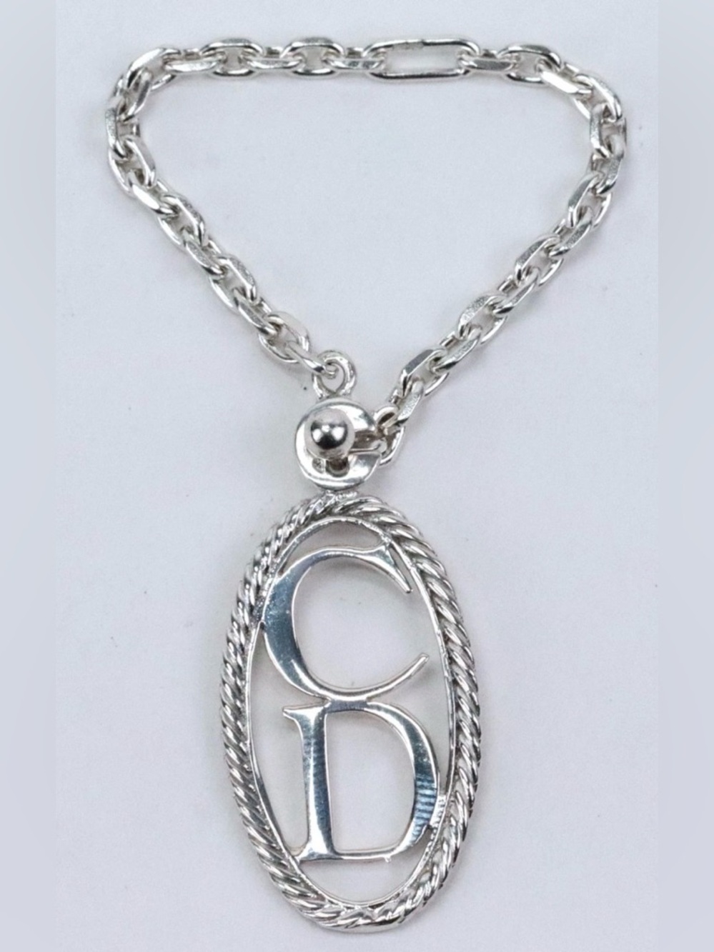 Vintage Christian Dior Sterling Silver Keychain/Purse Charm - Picture 2 of 3